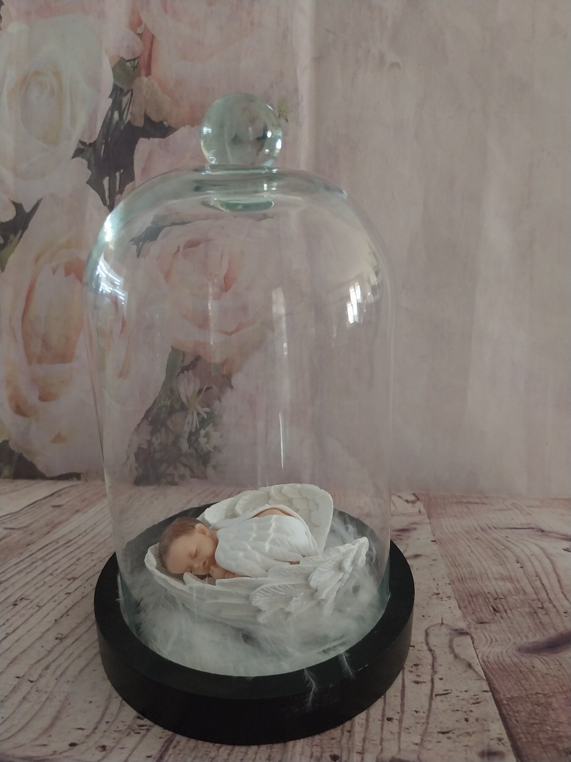 Bébé fimo ange dans un cloche
