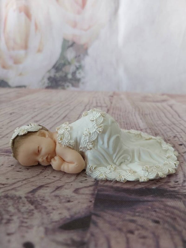 Bébé fimo fille baptême robe longue
