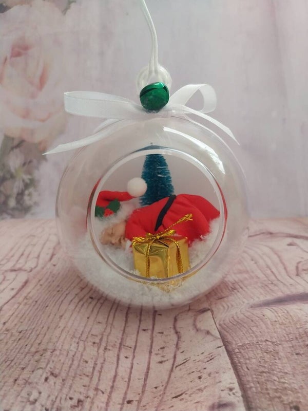 Boule Noël bébé fimo fille