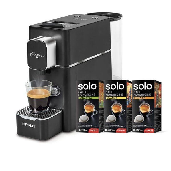 Polti Coffea Macchina Caffè con kit 54 cialde E.S.E Nero