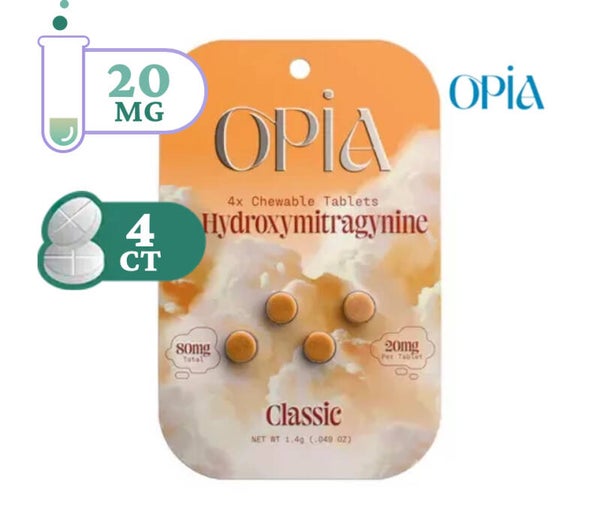 OPiA 7OH Kratom Extract Tablets Classic 80mg – 4ct (20mg/tab)