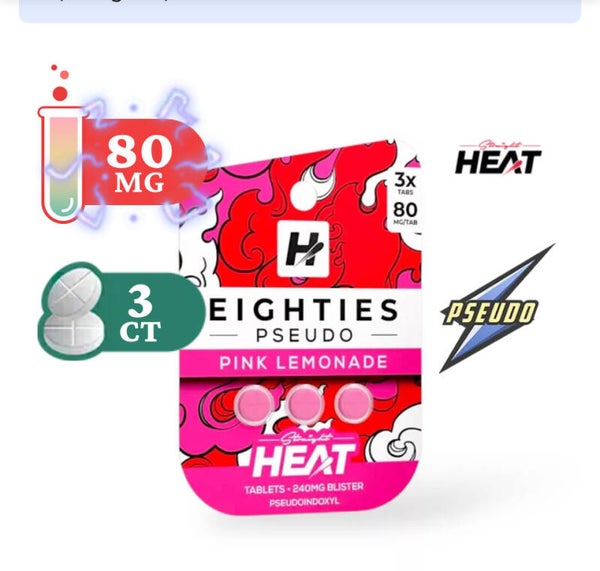 Straight Heat Eighties Pseudo Chewable Kratom Extract Tablets Pink