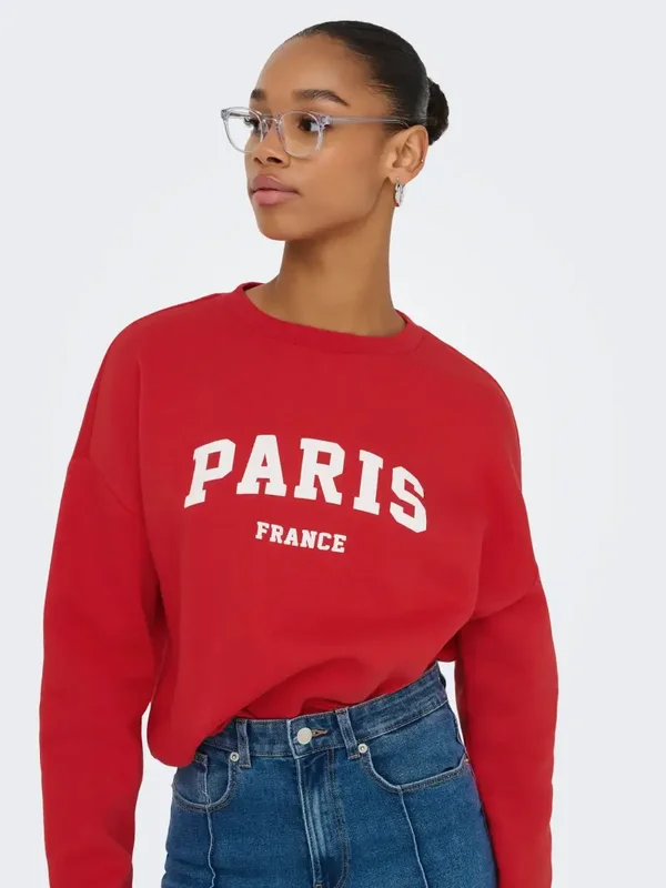ONLY Sweat LS State 60 True Red Paris