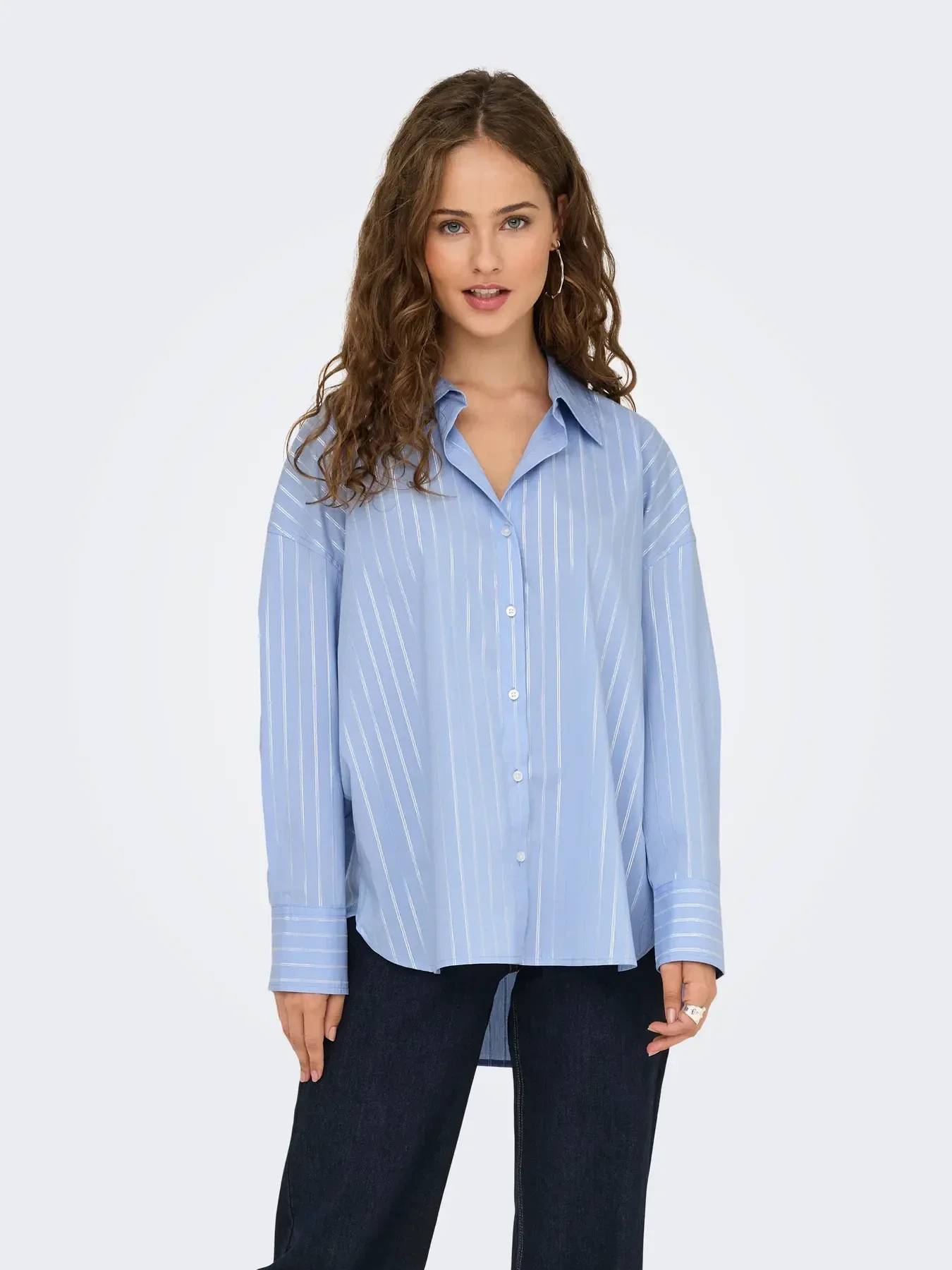 JDY Mio Lurex Loose Shirt 31 Lichtblauw