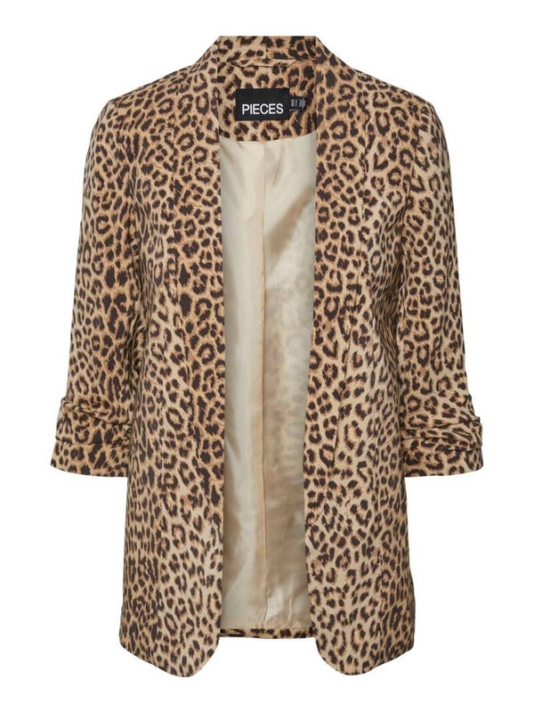 Pieces Bosella 3/4 Blazer Leopard