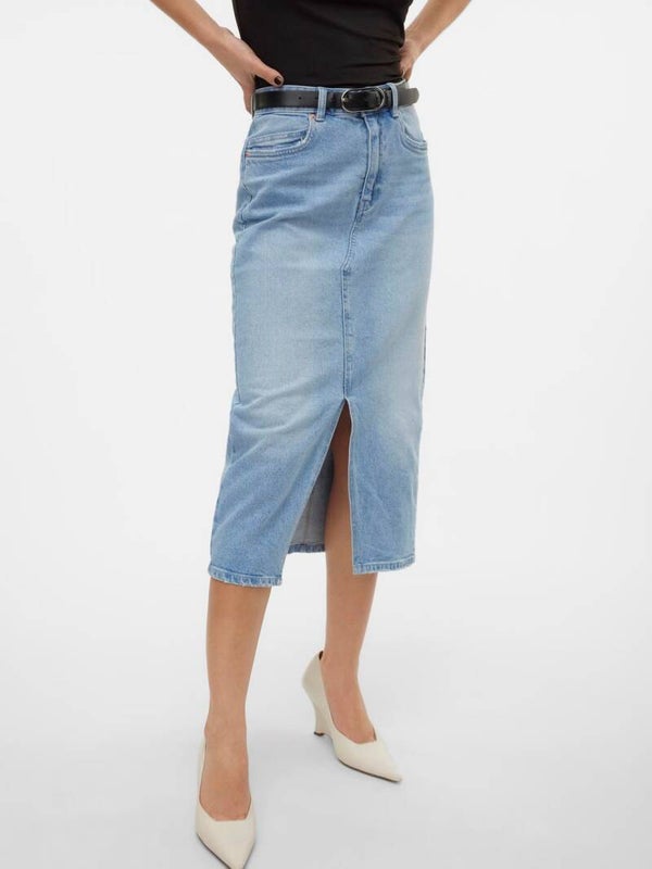 Vero Moda Veri Denim Skirt Light Blue