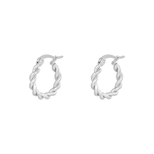 Oorbellen Twisted Hoops Zilver