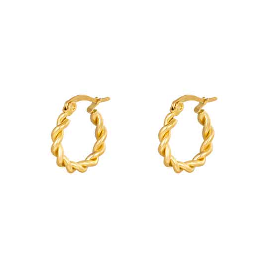 Oorbellen Twisted Hoops Goud