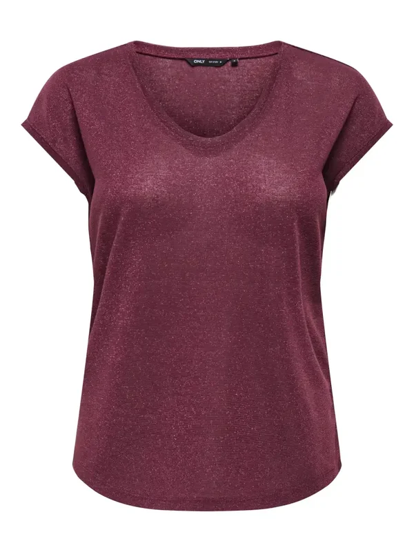 ONLY Silvery SS Top 66 Burgundy SALE