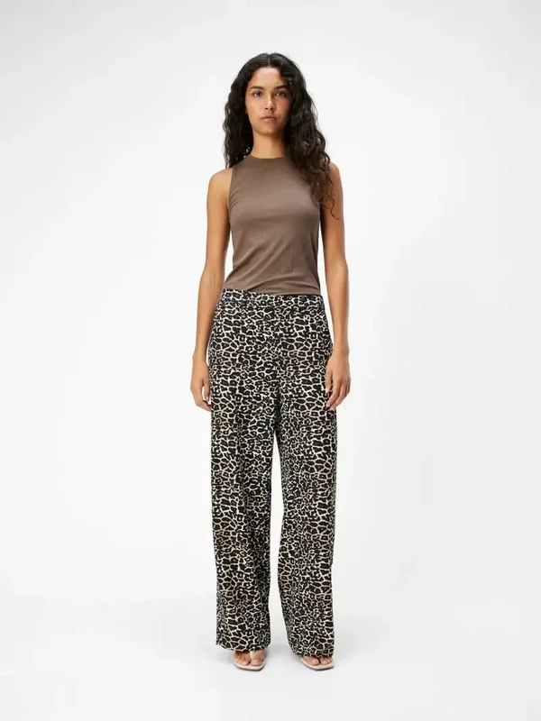 Object Alba Lisa Wide Pant Print 19 Leopard