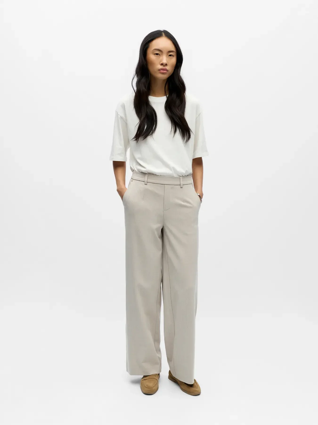 Object Lisa Wide Pants Humus Melange 2