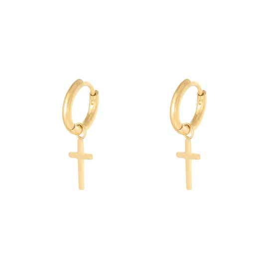 Oorbellen Cross Goud