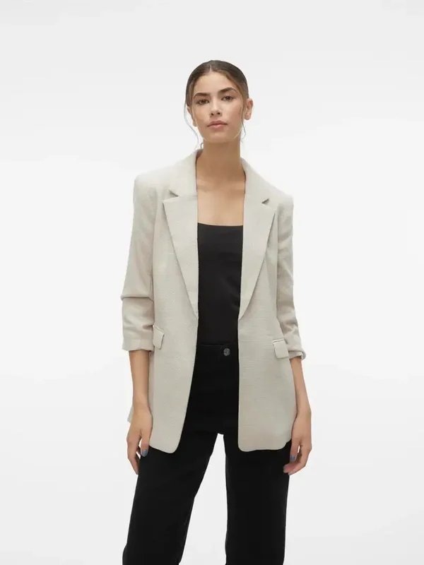 Vero Moda Frida 3/4 Regular Blazer 2 Ecru