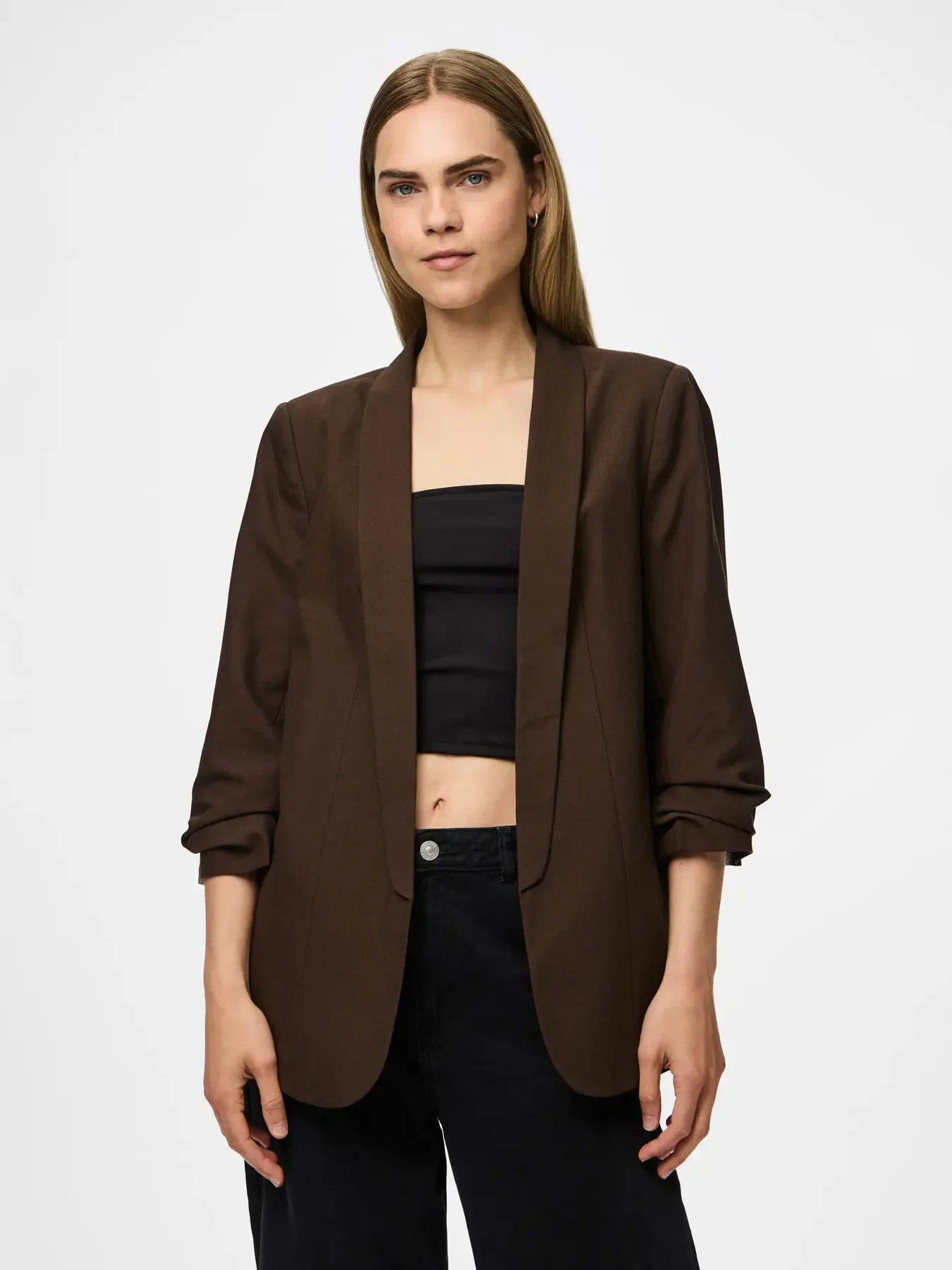 Pieces Bosella 3/4 Blazer 87 Bruin