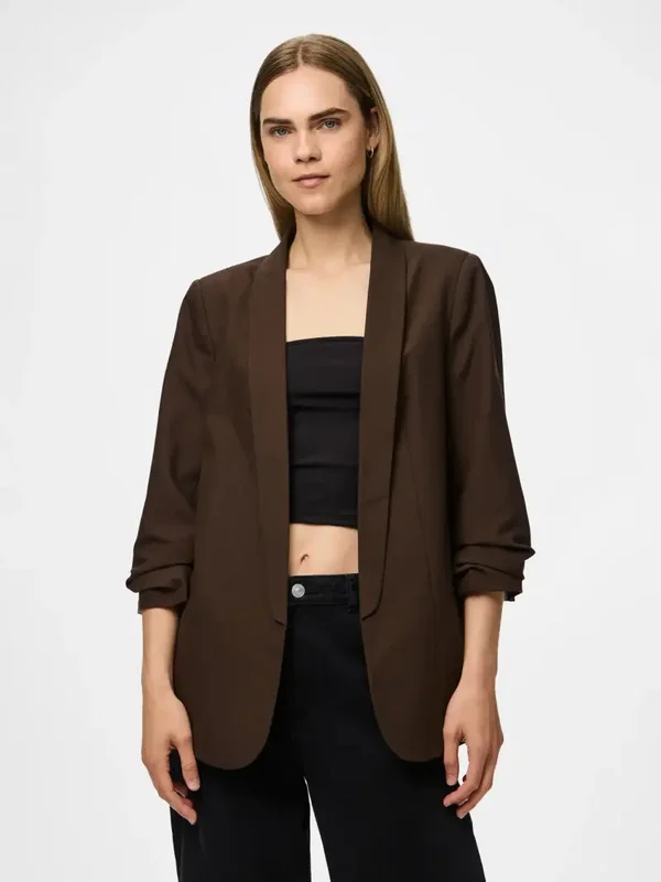 Pieces Bosella 3/4 Blazer 87 Bruin