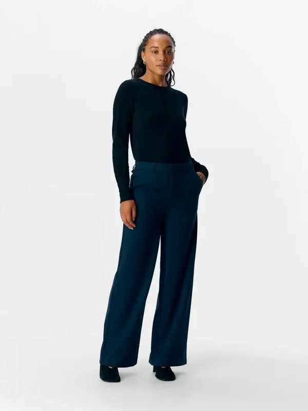 Object Lisa Wide Pants 36 Donkerblauw