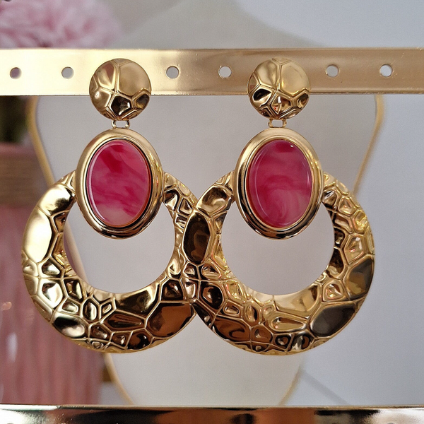 Boucles d'oreilles Nyla Fushia