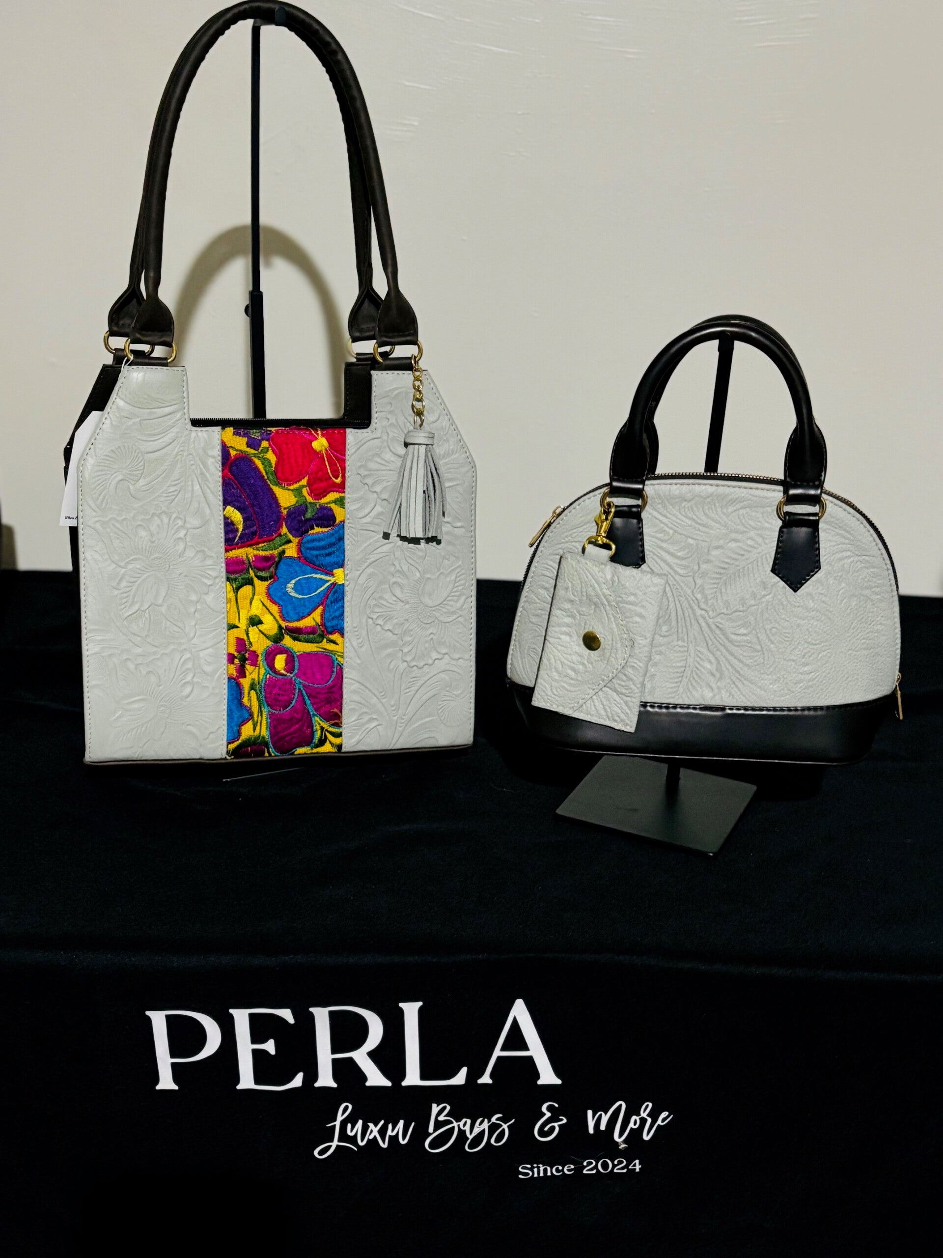 Viva Luxe Embossed Leather Artisan Bag