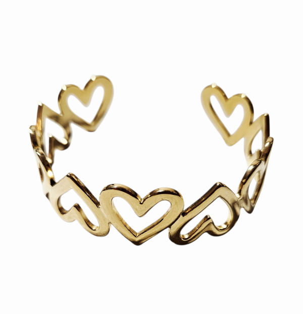 Heart manchet bracelet