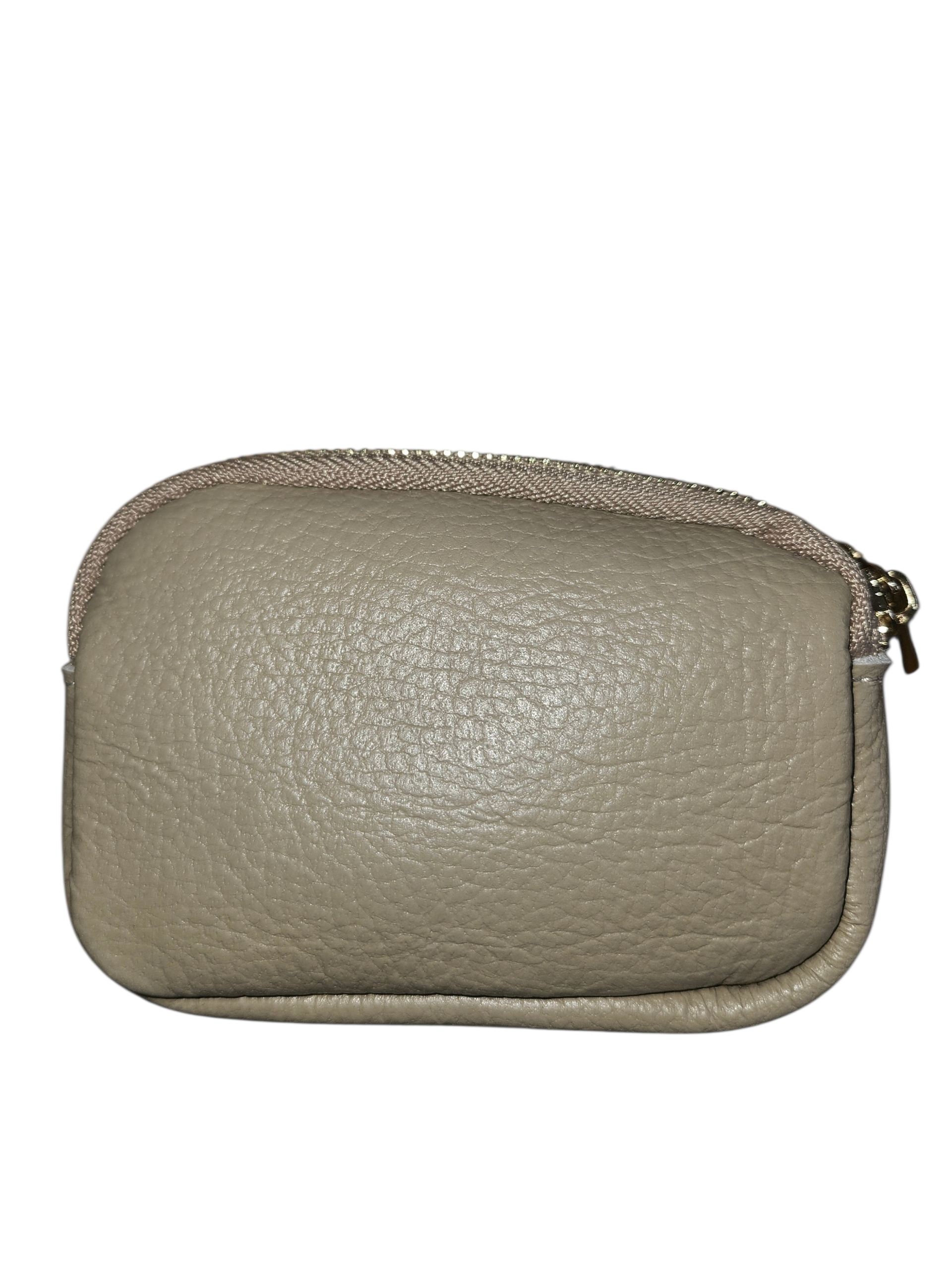 Real leather wallet taupe