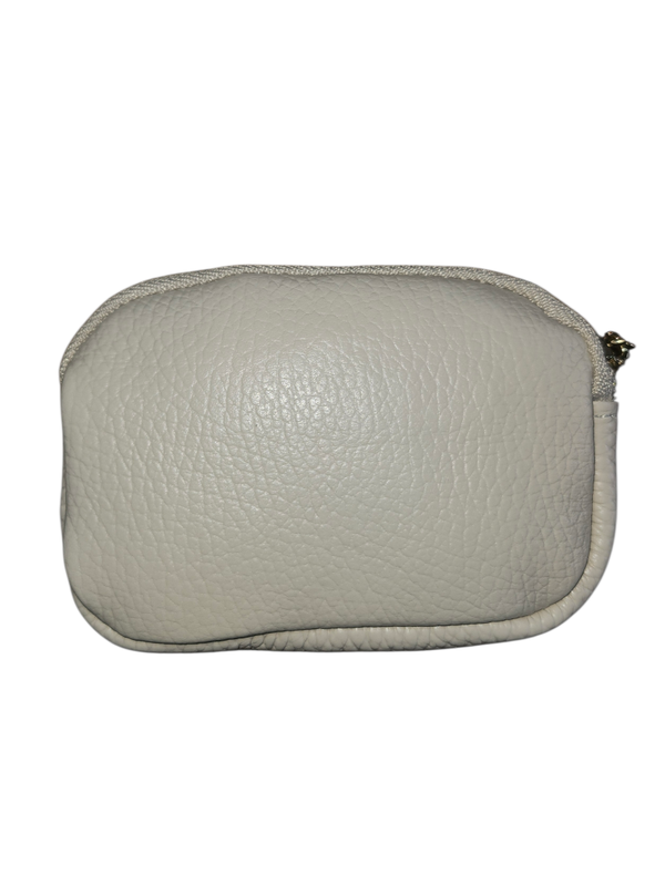 Real leather wallet beige