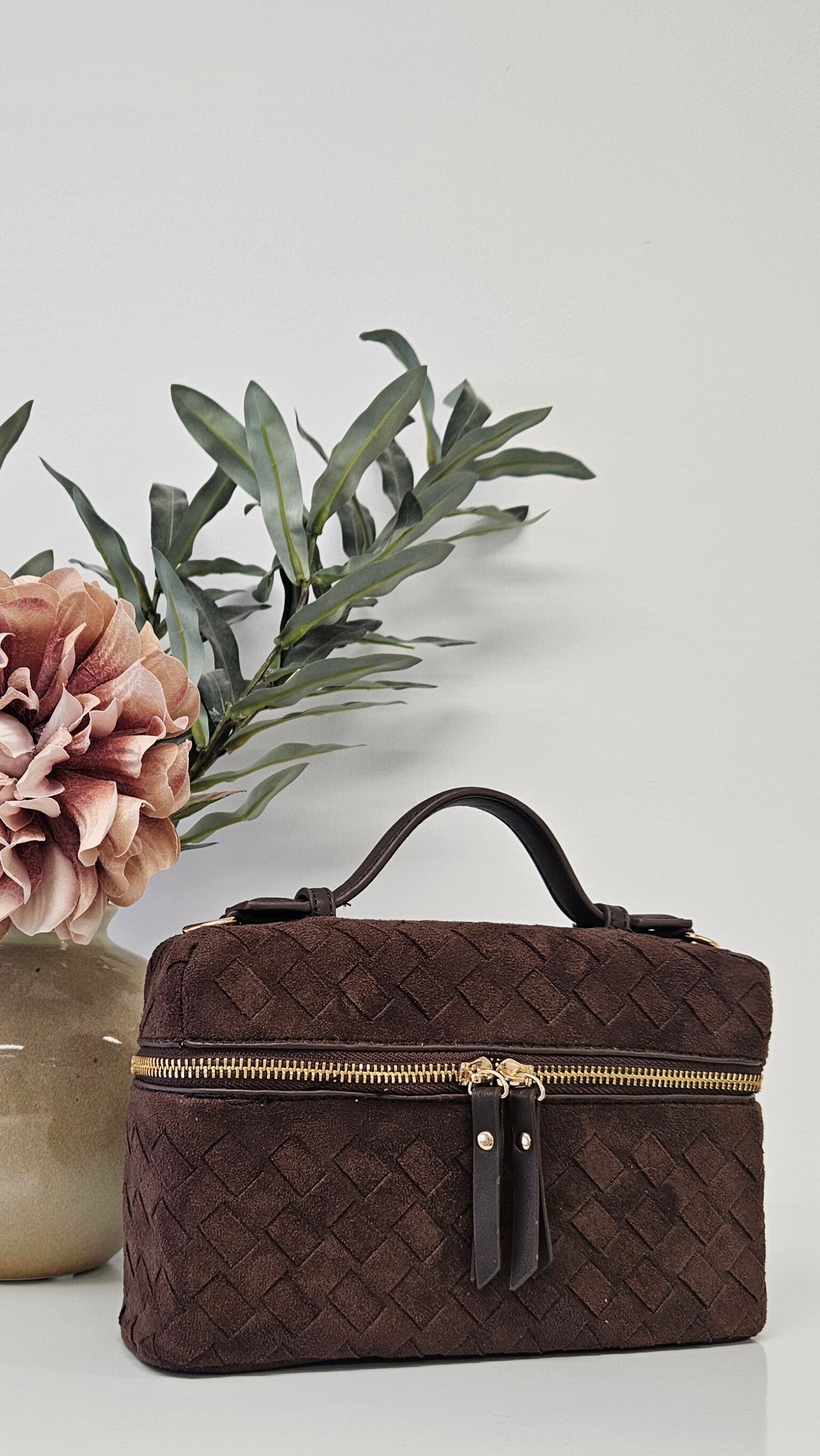 Suede bag brown