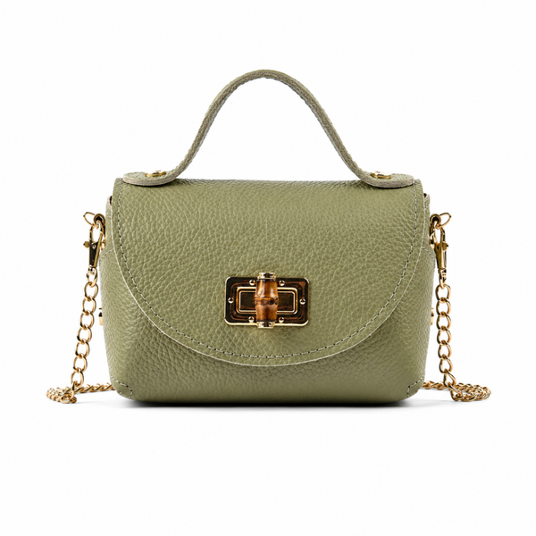 Real leather little bag Olive green