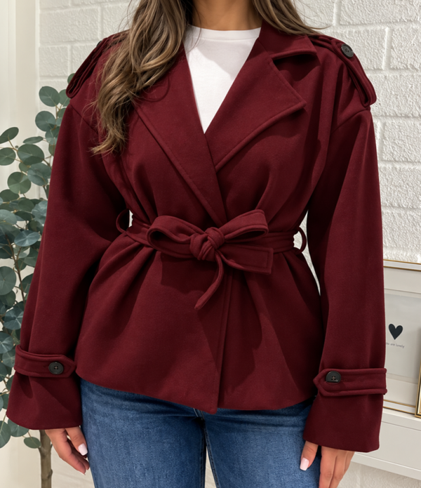 Short trenchcoat burgundy