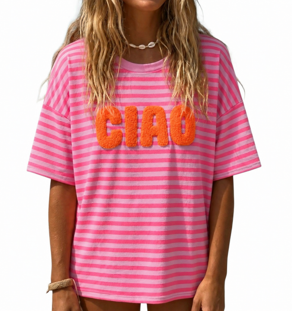 Ciao stripe shirt all pink