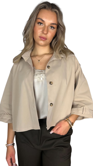 Cropped trenchcoat sand