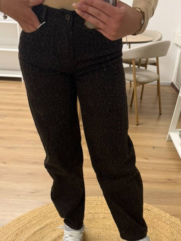 Leopard balloon jeans