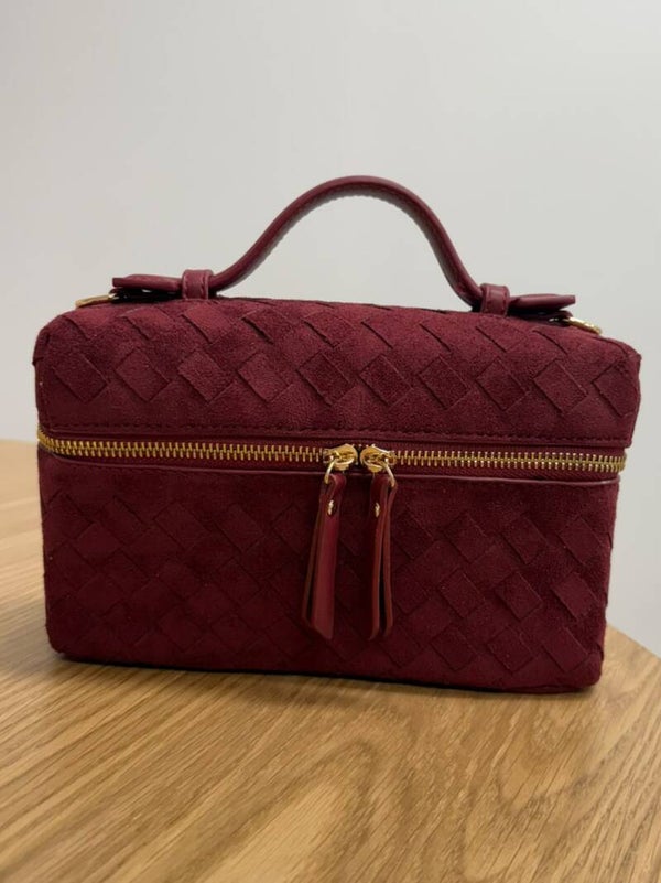 Suede bag burgundy