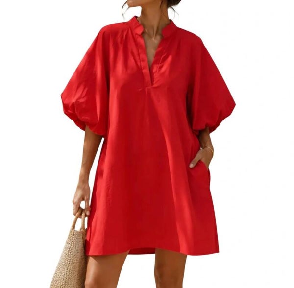 A-line dress red