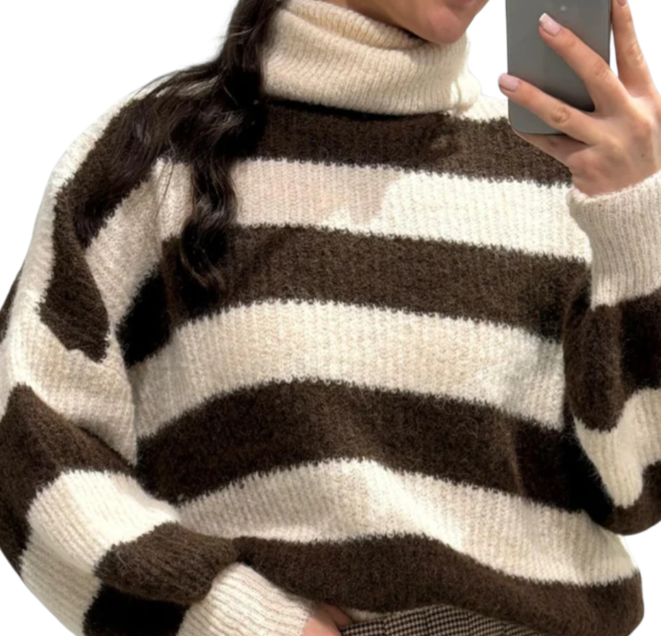 Striped turtle knit