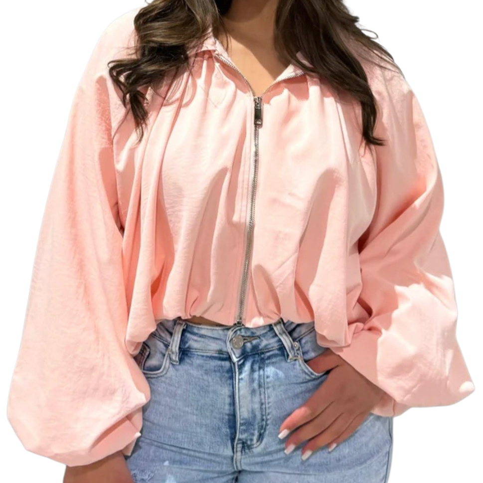 Balloon jacket blush pink
