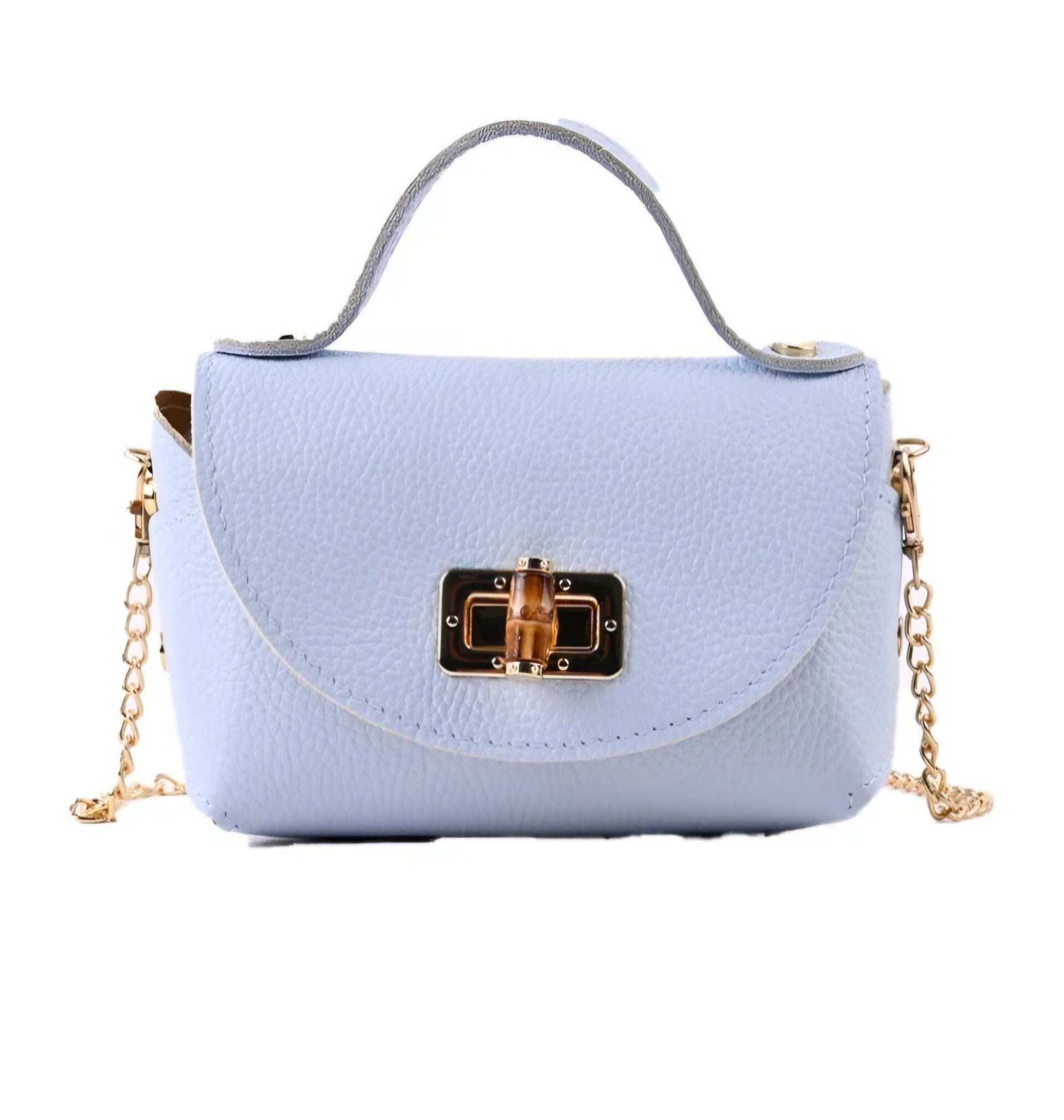 Real leather little bag blue