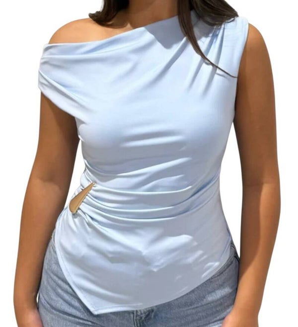 Off shoulder top blue