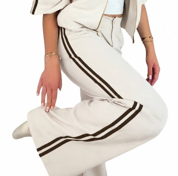 Marley stripe pants beige