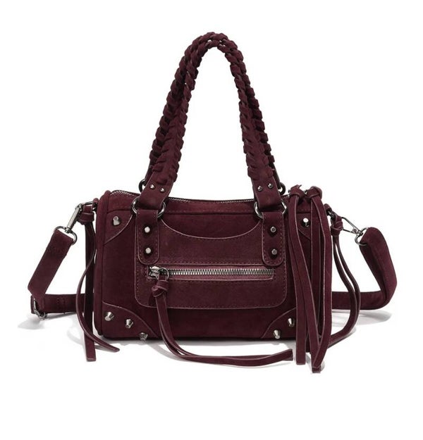 Fall suede look bag Burgendy