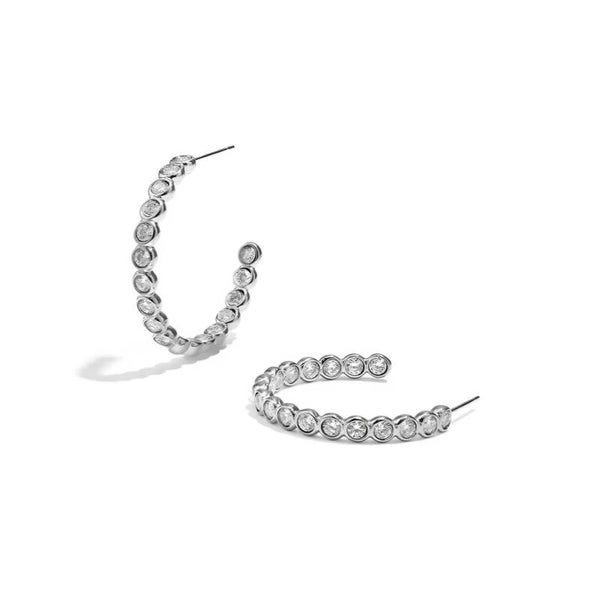 sparkle hoops silver