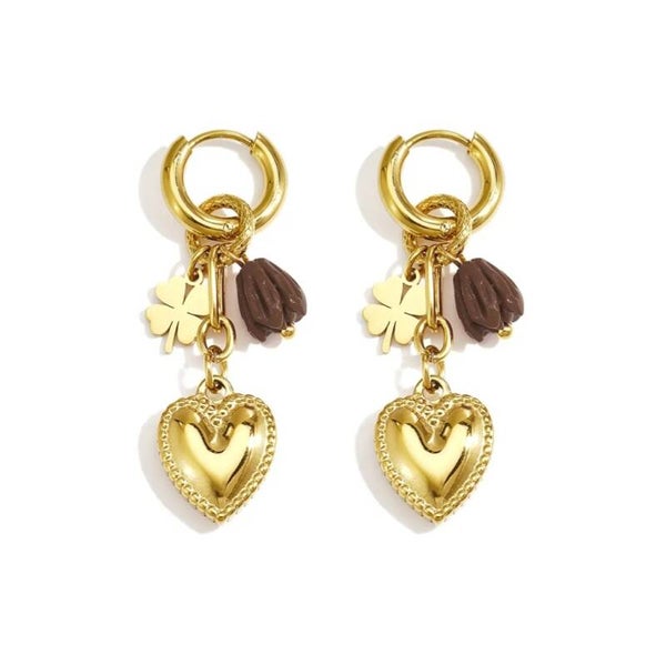 lucky heart earrings gold