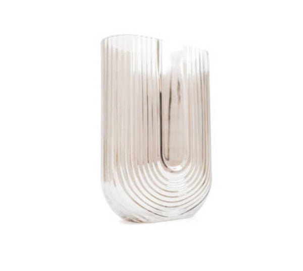 Ribbled U shaped Vase