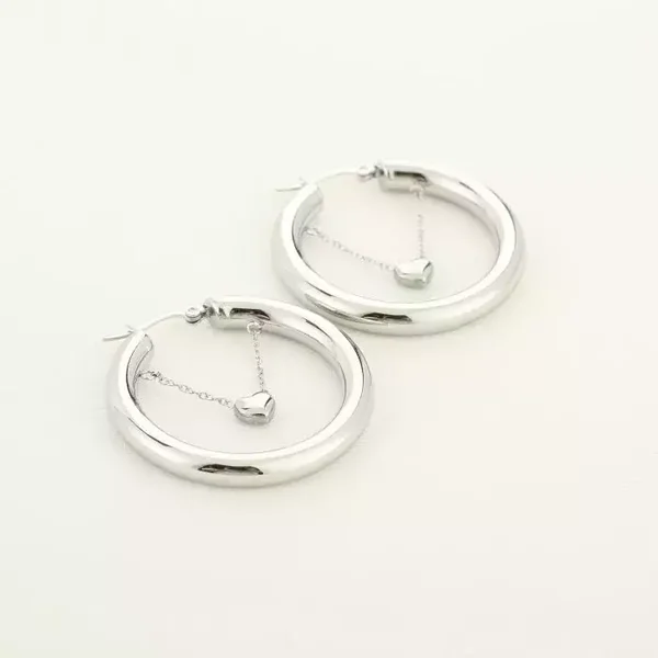 Heart hoops silver