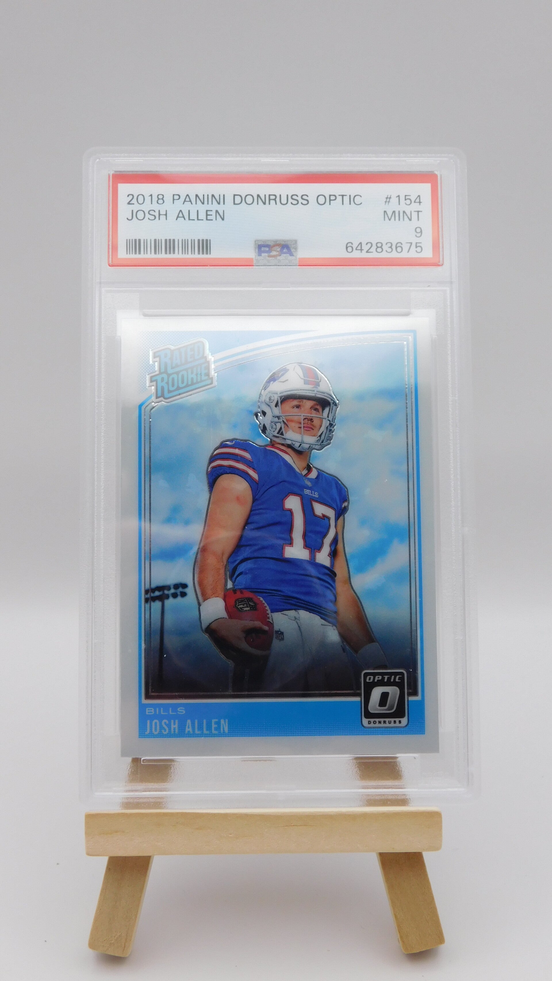 Josh Allen RC PSA 9 Mint 2018 Panini Donruss Optic #154 Buffalo Bills Football NFL