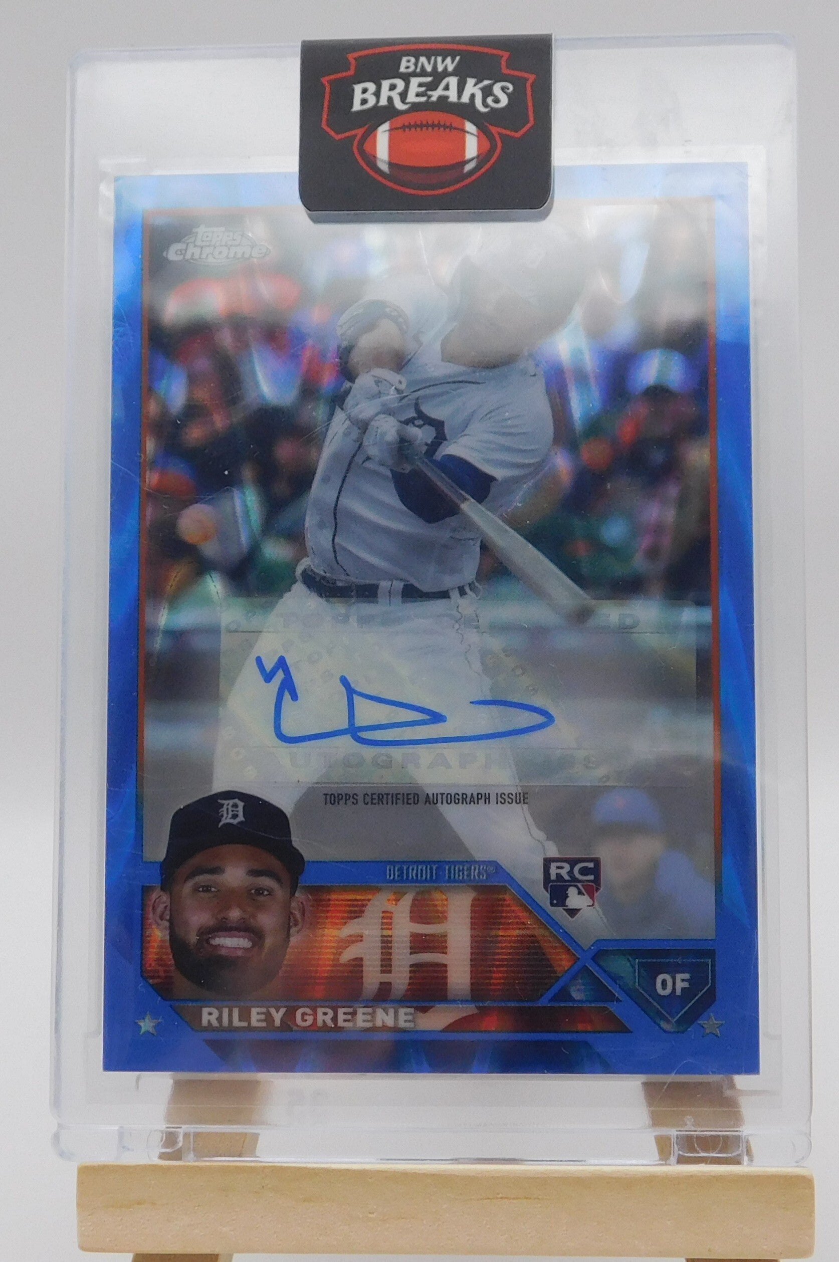 Riley Greene Auto SN/150 RC 2023 Topps Chrome Blue Wave /180 #AC-RG Baseball Detroit Tigers MLB