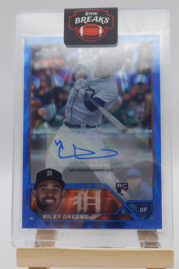 Riley Greene Auto SN/150 RC 2023 Topps Chrome Blue Wave /180 #AC-RG Baseball Detroit Tigers MLB