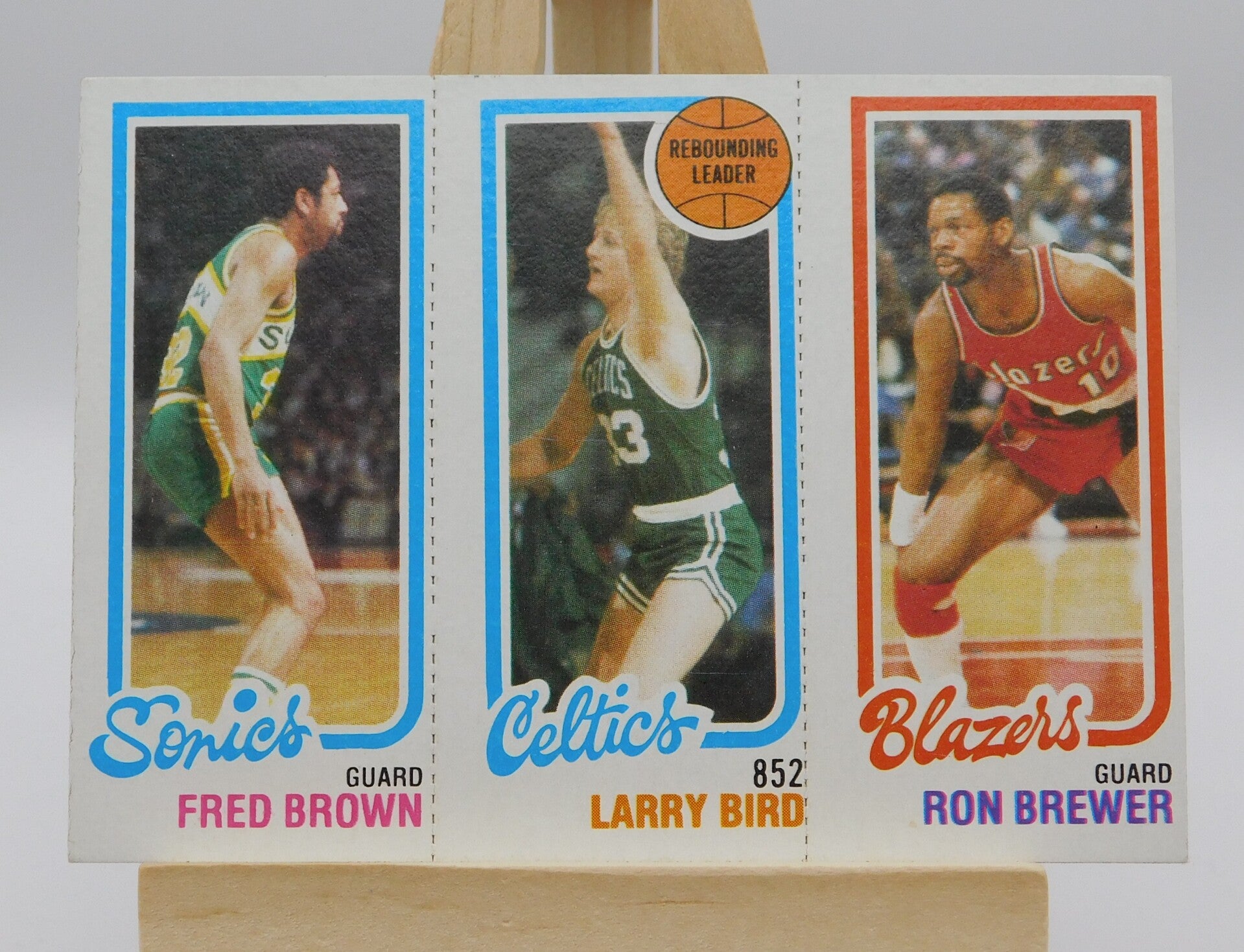 Larry Bird (RC), Fred Brown Ron Brewer 1980 Topps #198/#31/#228 Basketball Sonics/Celtices/Blazers NBA