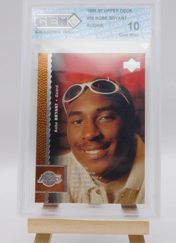 Kobe Bryant Gem 10 Gem Mint RC 1996-97 Upper deck #58 Basketball Los Angeles Lakers NBA