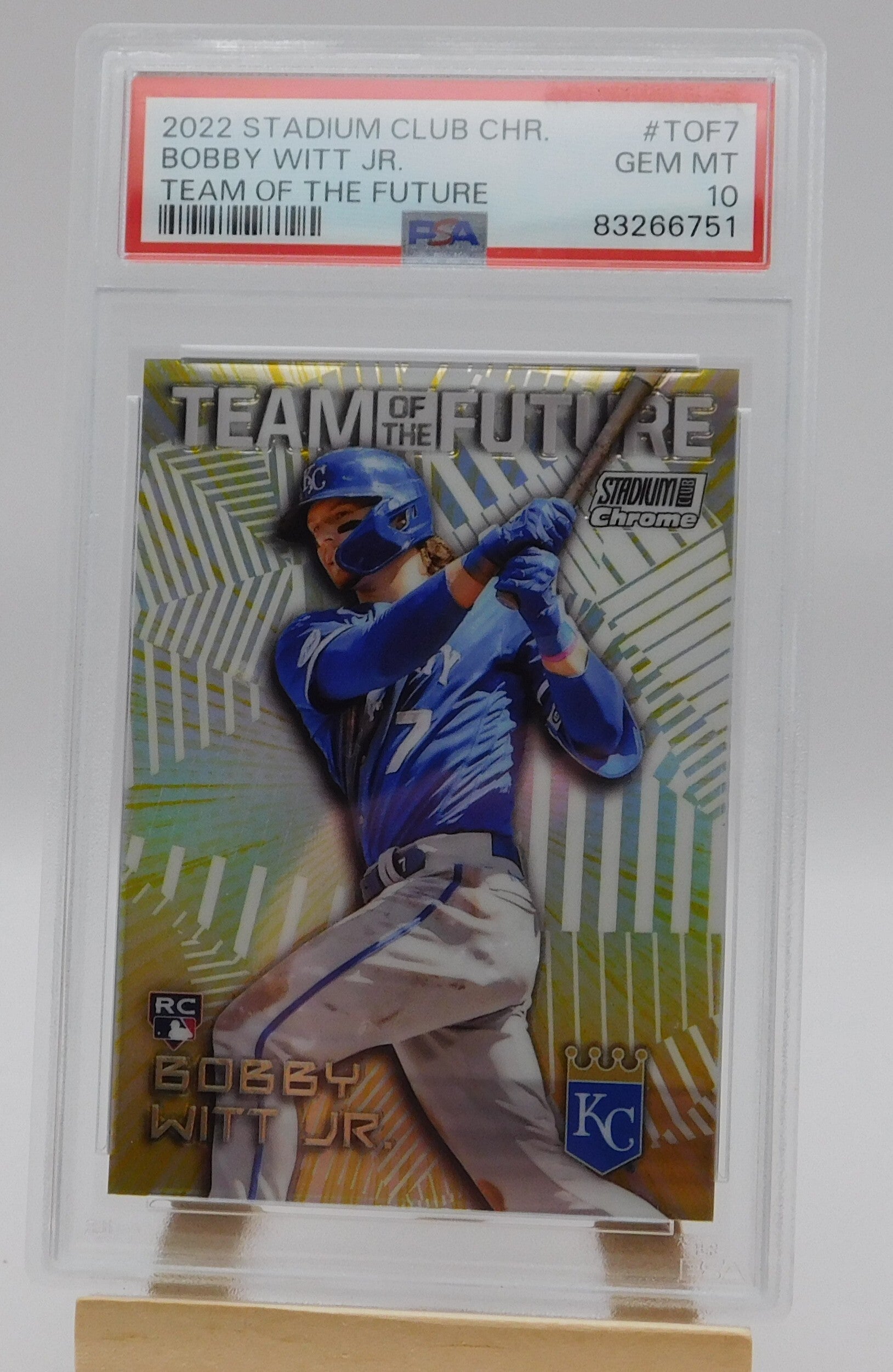 Bobby Witt Jr. PSA 10 RC 2022 Stadium Club Chrome Team Of the Future #Tof7 Baseball Kansas City Royals MLB