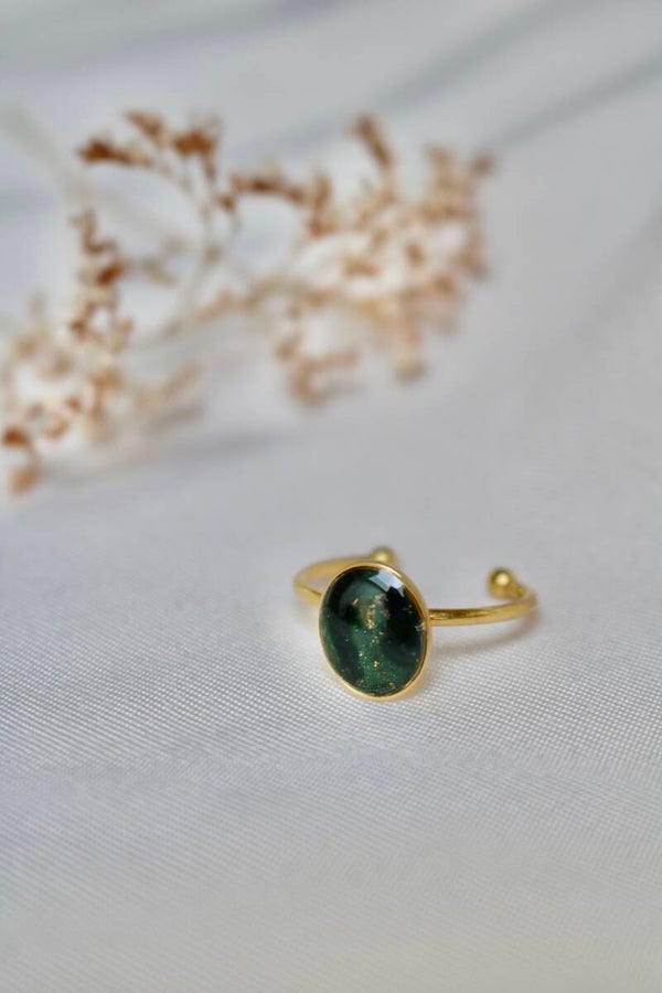 Ring S Donkergroen/ Zwart